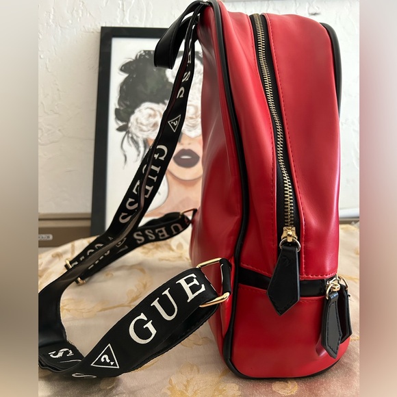 Guess Marisoll Red Gym Logo Small Backpack Bag - Picture 4 of 7